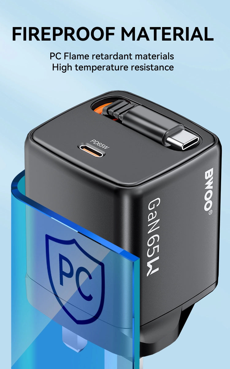 BWOO PD 20W + QC 18W Dual Port Charging Kit with 65W Type-C Cable