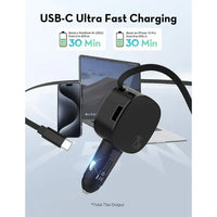RAVPower VC1021 60W 3-Port Car Charger with Retractable Cable