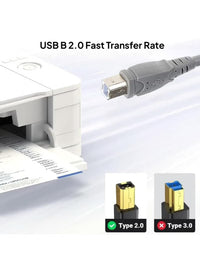 Mowsil USB 2.0 Type-A to Type-B Printer Cable