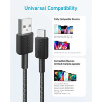Anker 322 Braided Charging Cable 6ft  Fast Charging Cord