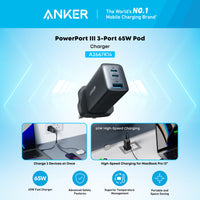 Anker PowerPort III 3-Port 65W Pod