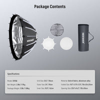 Neewer SF Series Quick Release Parabolic Softbox with Grid