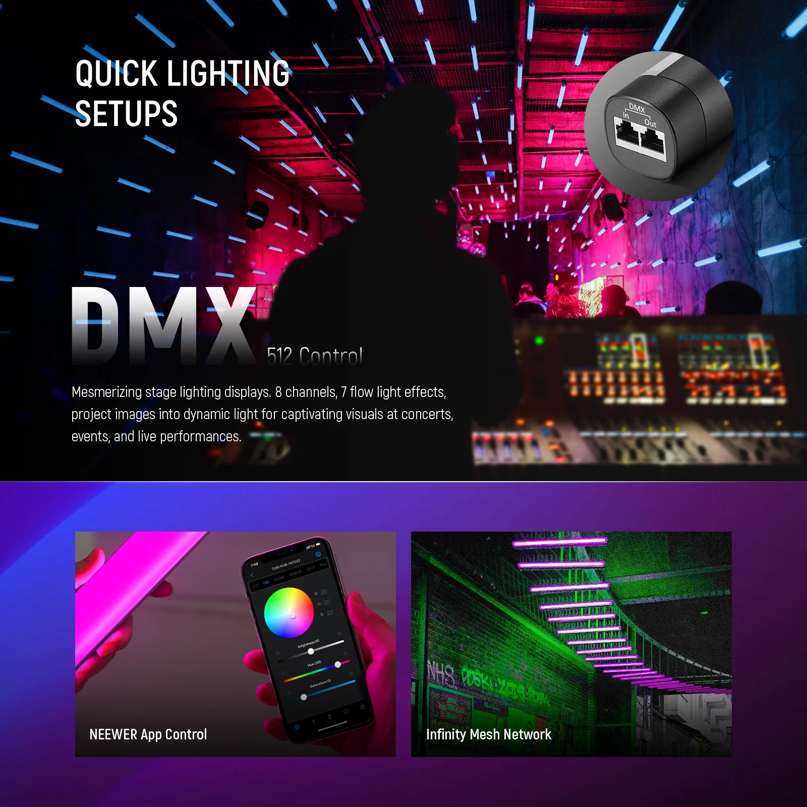 Neewer TL60 20W RGB Tube Light