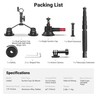 Neewer CA065 Triple Suction Cup Camera Car Mount