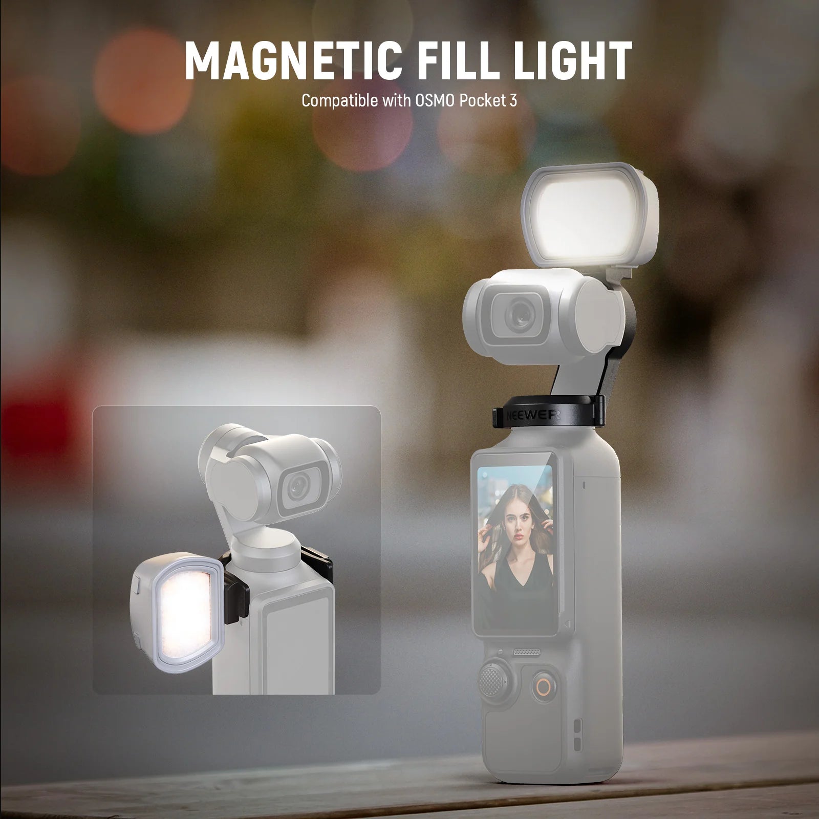Neewer Basics M21 Magnetic Fill Light for DJI Osmo Pocket 3