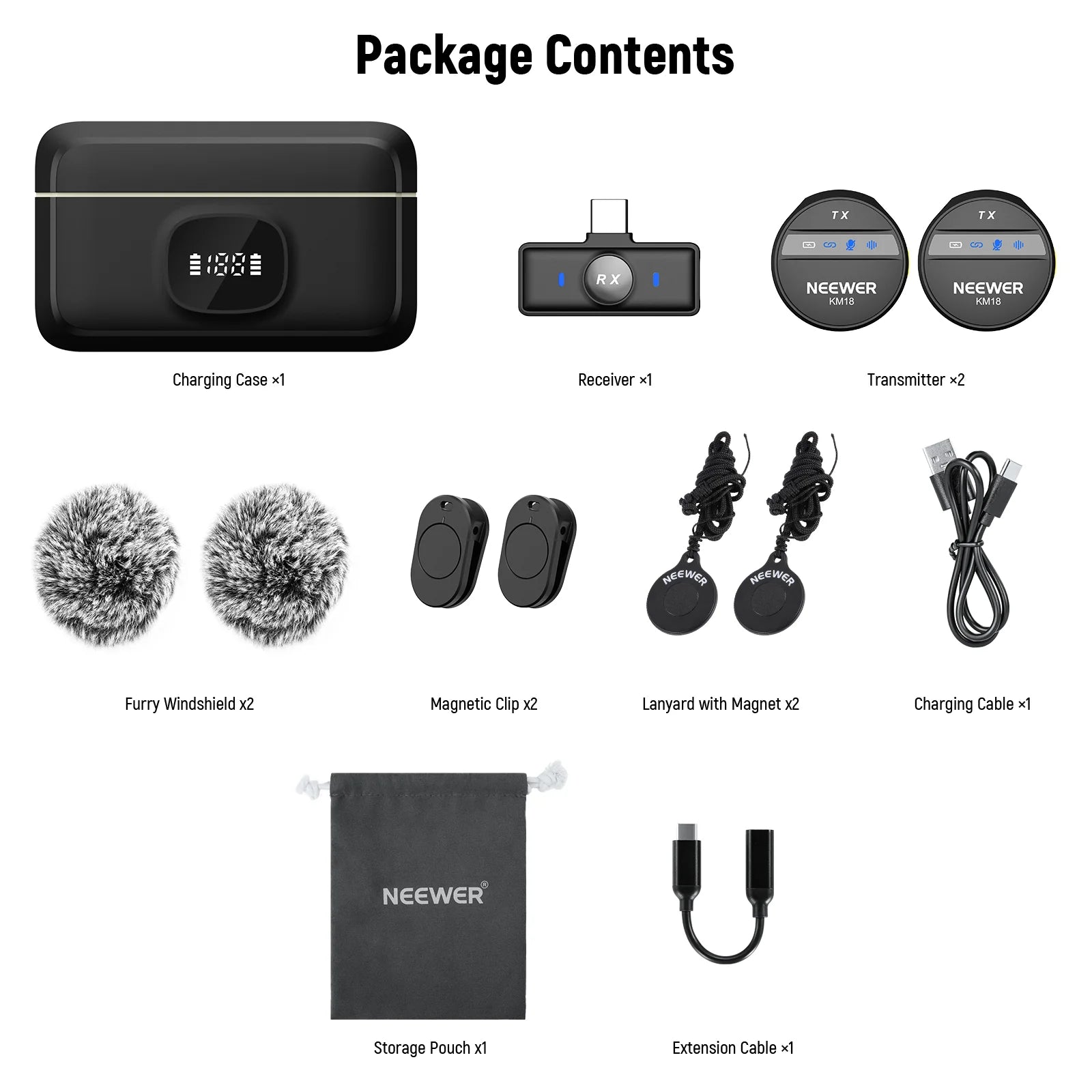 Neewer KM18 Mini Wireless Lavalier Microphone Kit