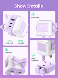 Ugreen CD361 Uno RG 65W 3 Port GaN Charger