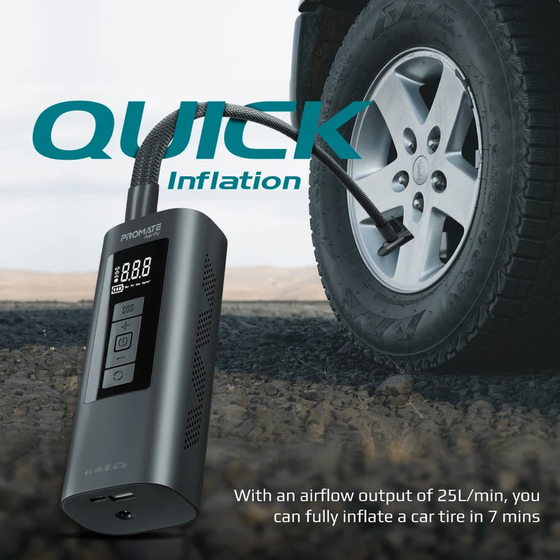 Promate Aerify 4-in-1 Portable Air Compressor