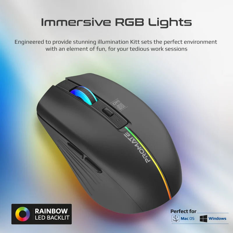 Promate Kitt Wireless Ergonomic Optical Mouse