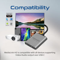 Promate MediaLink-H2 4K USB-C to Dual HDMI Adapter