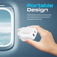 Promate BiPlug-2 17W Dual Port Wall Charger