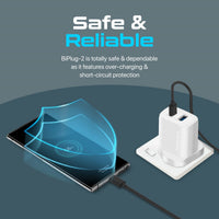 Promate BiPlug-2 17W Dual Port Wall Charger