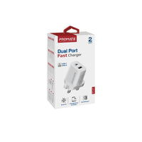 Promate BiPlug-2 17W Dual Port Wall Charger