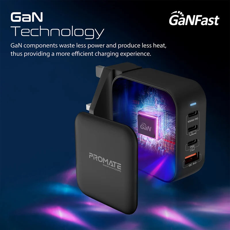 Promate GaNPort4 100PD 100W GaN Charger