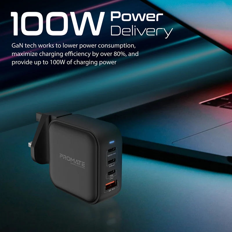 Promate GaNPort4 100PD 100W GaN Charger