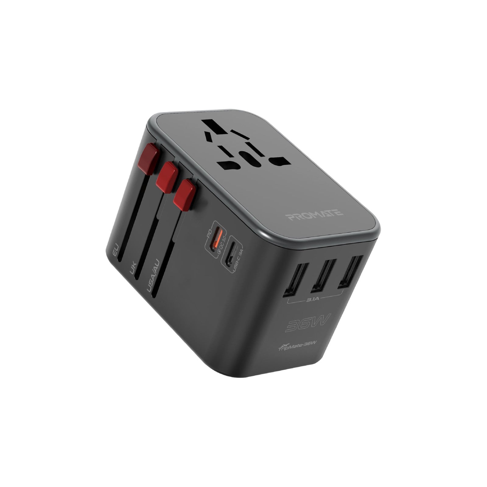 Promate TripMate 36W universal travel adapter