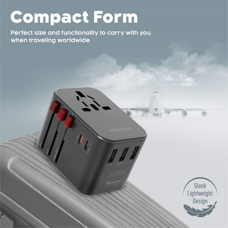 Promate TripMate 36W Universal Travel Adapter
