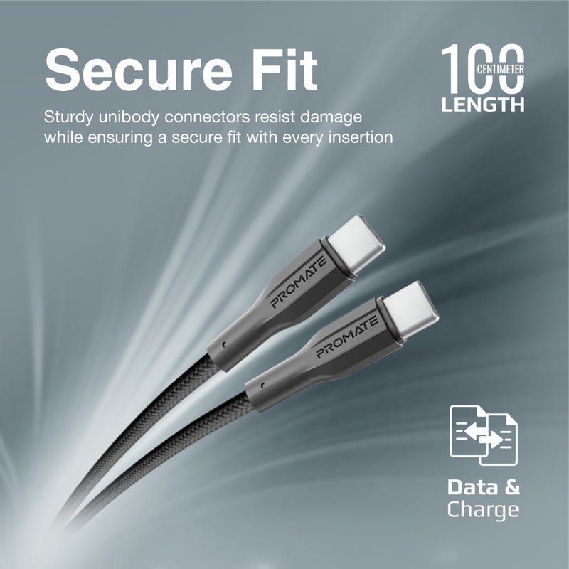 Promate xCord CC 60W USB C Cable 1m