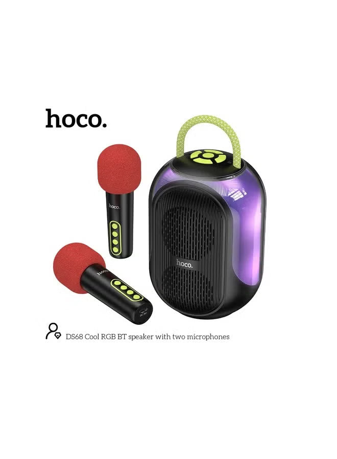 HOCO DS68 RGB Bluetooth Speaker with Dual Wireless Microphones