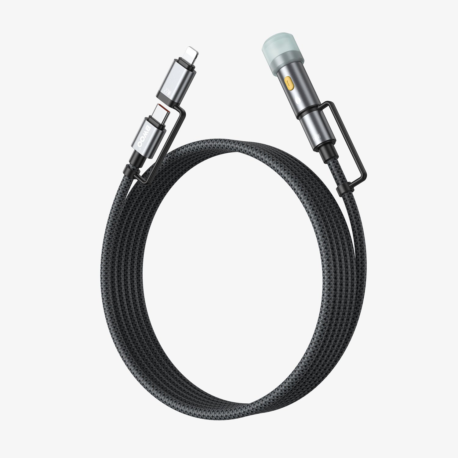 BWOO 4-in-1 60W Fast Charging Cable With Lighter / LED Light