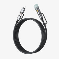 BWOO 4-in-1 60W Fast Charging Cable With Lighter / LED Light