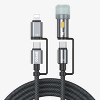 BWOO 4-in-1 60W Fast Charging Cable With Lighter / LED Light
