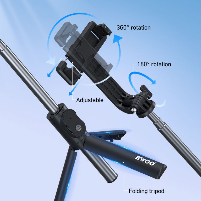 BWOO ZP13 102cm Bluetooth Selfie Stick Tripod With Remote