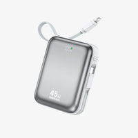 BWOO P77 10000mAh PD 45W Power Bank with Built-In Charging Cables