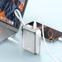 BWOO P77 10000mAh PD 45W Power Bank with Built-In Charging Cables