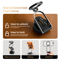BWOO ZJ158 Vacuum Suction Cup Magnetic Car Phone Holder
