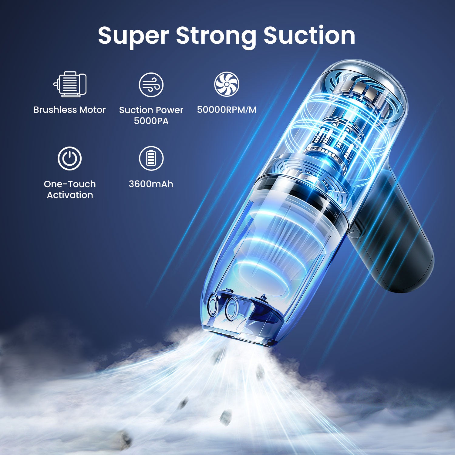 BWOO XD03 Multi-Functional Handheld Car Vacuum Cleaner