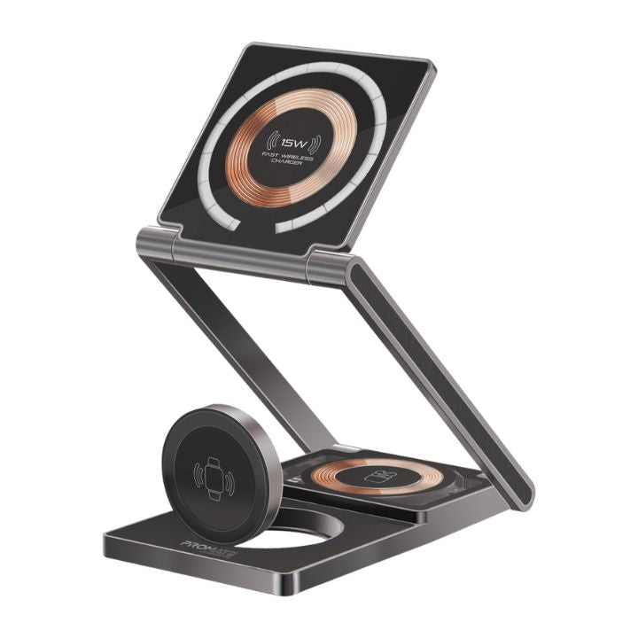 Promate LucidFold-Trio 15W 3-in-1 Wireless Charger