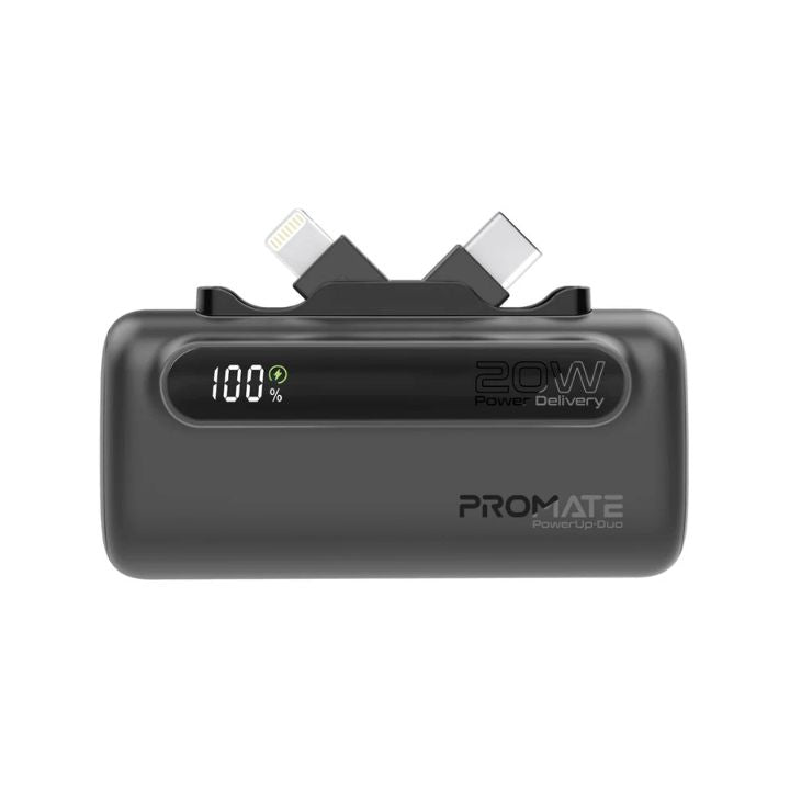 Promate PowerUp-Duo 5000mAh 20W Dual-Connector Power Bank