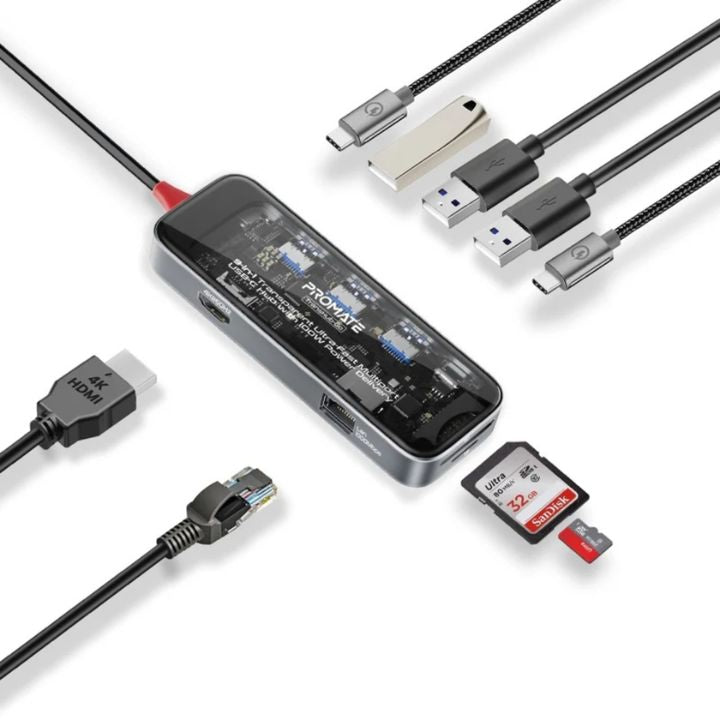 Promate TransHub-Go 9-in-1 100W USB-C Hub