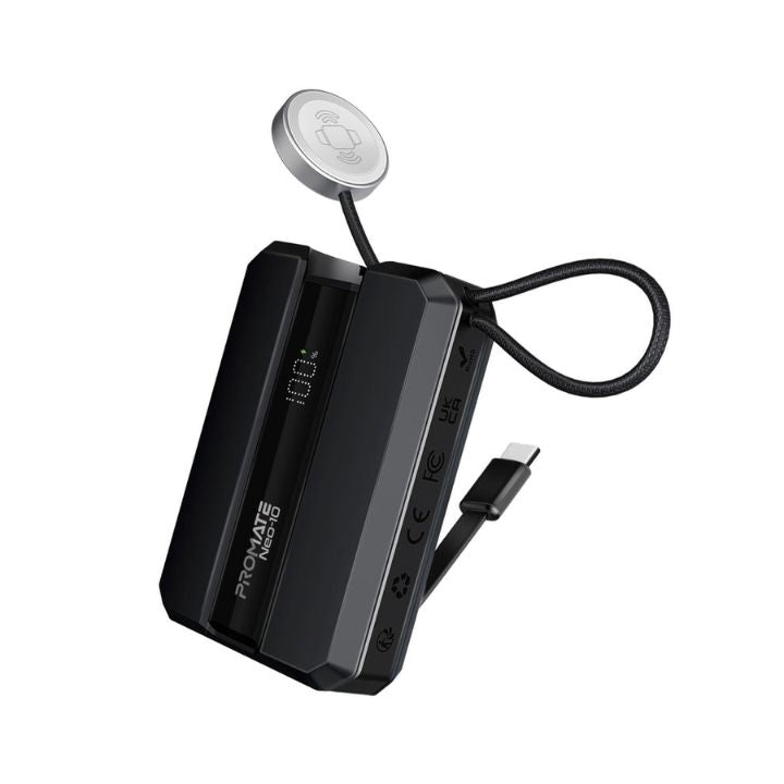 Promate Neo-10 10000mAh 30W Power Bank with Apple Watch Charger