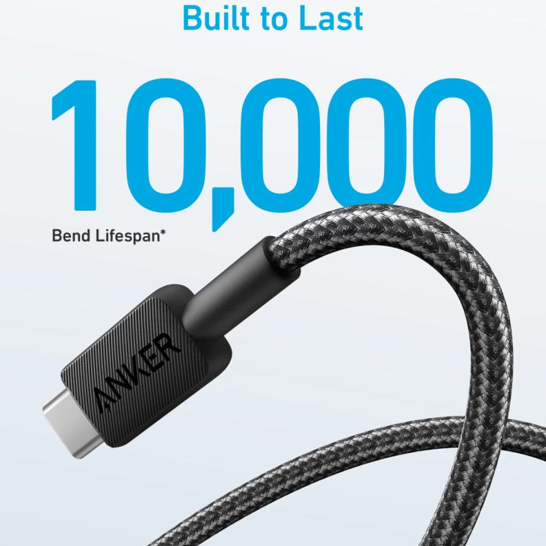 Anker 322 USB-A to USB-C Cable (6ft Braided) Black