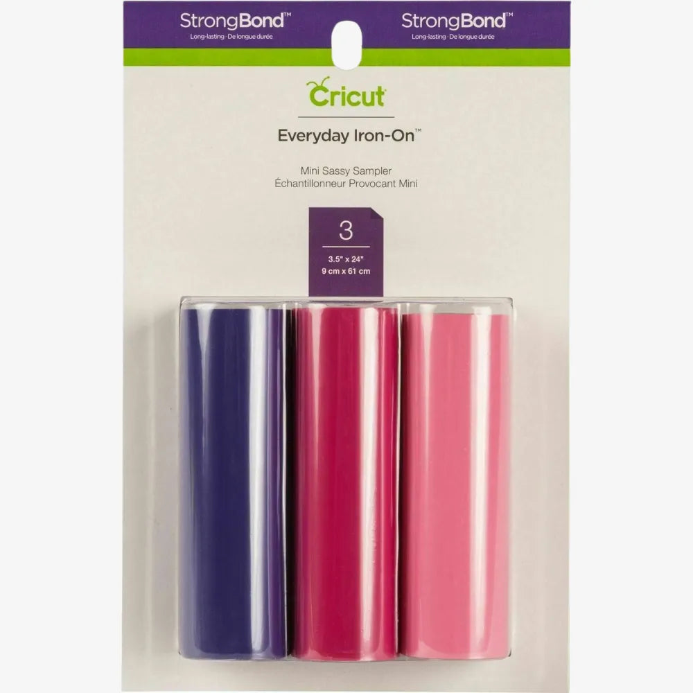 Cricut Everyday Iron-On Mini 3.7x24in Sassy Sampler (3 Sheets)