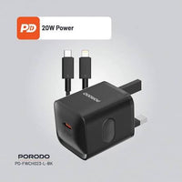 Porodo 20W Power Delivery Wall Charger with Type-C to Lightning Cable