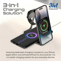 Promate AuraFold-Trio 15W 3-in-1 Wireless Charger