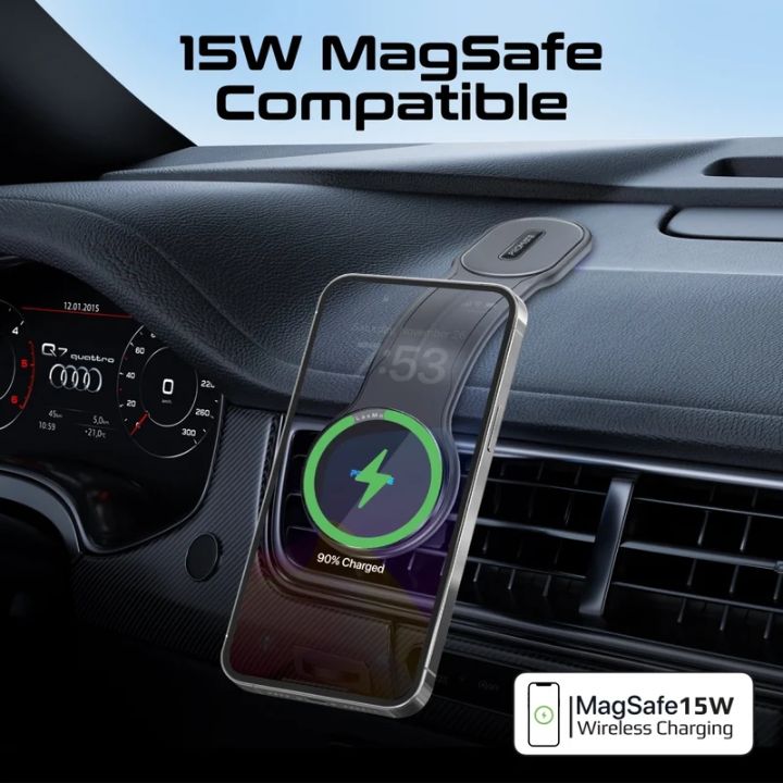 Promate LaxMount-15W Flexible Wireless Car Charger