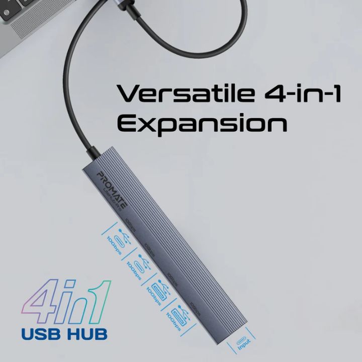 Promate LiteHub-Pro 4-in-1 10Gbps USB-C Hub