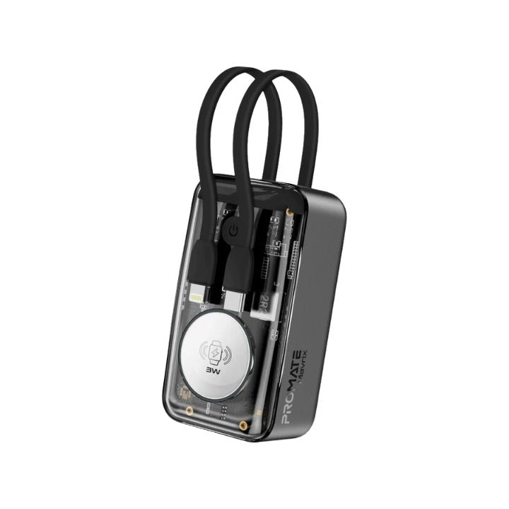 Promate Mavrix 10000mAh 35W Power Bank with Built-In Cables