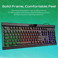 Vertux Amber Rainbow Backlit Gaming Keyboard