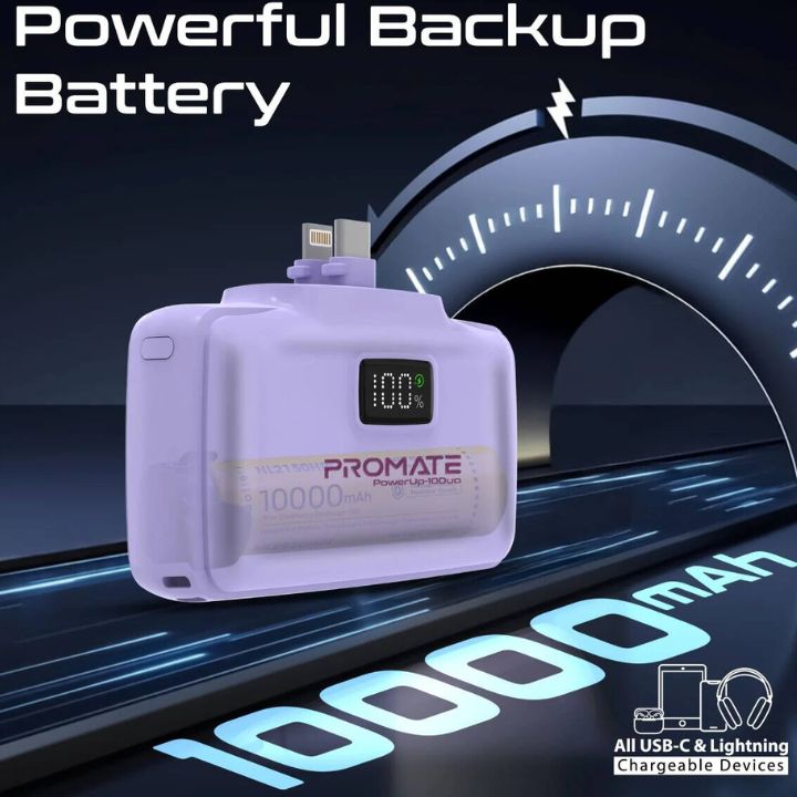 Promate PowerUp-10Duo 10000mAh 20W Dual-Connector Power Bank