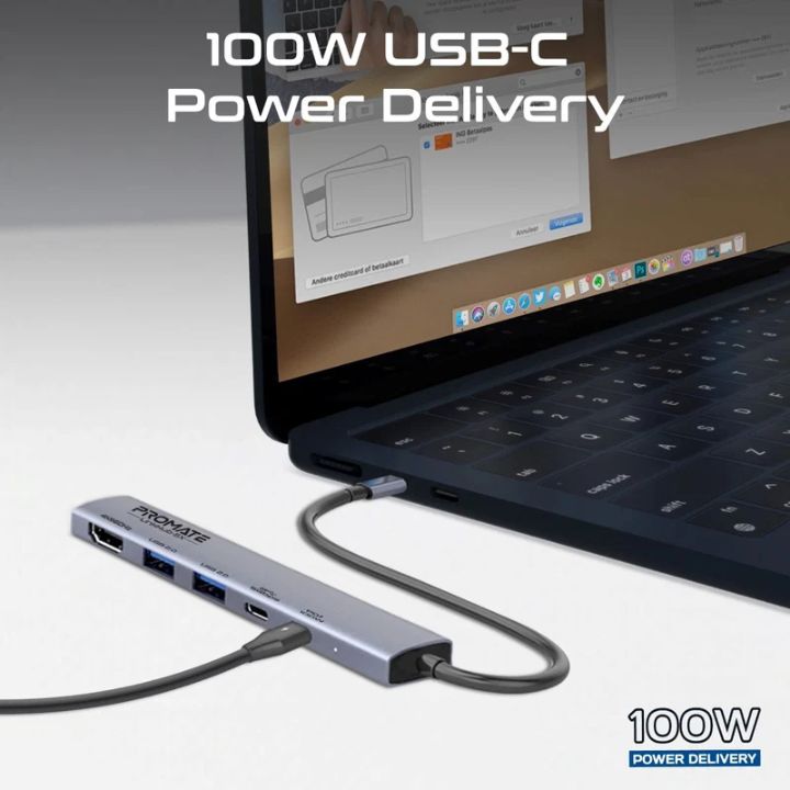 Promate LinkHub-5X 4K 100W USB-C Hub