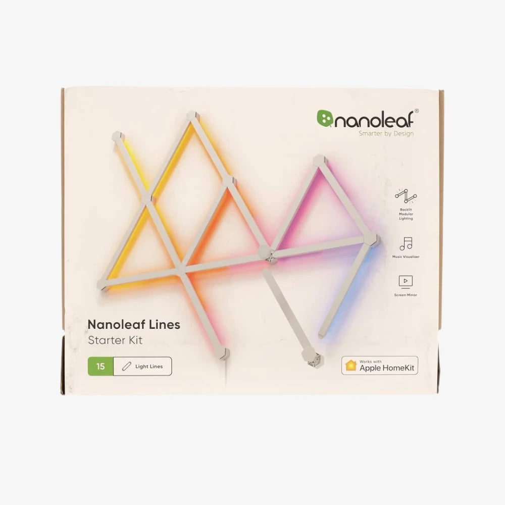 Nanoleaf Lines Starter Kit – LED Panel System w/ Music Sync – 15 Pack / 9 Pack