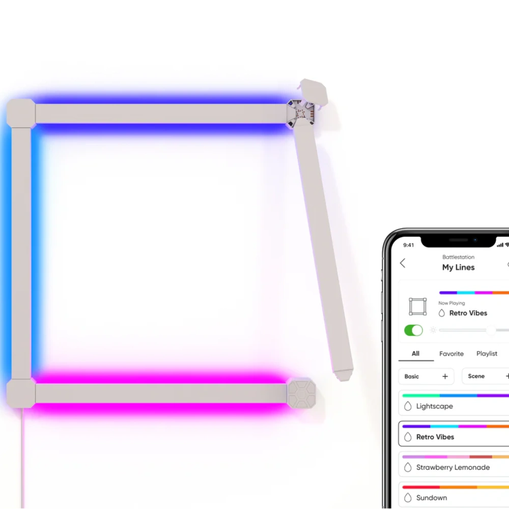 Nanoleaf Lines Squared Starter Kit – 4 Pack (White)