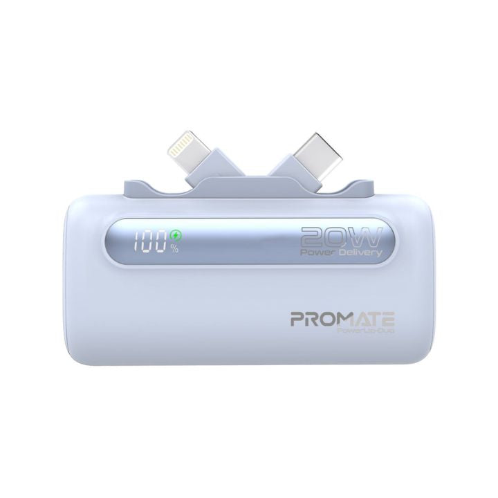 Promate PowerUp-Duo 5000mAh 20W Dual-Connector Power Bank