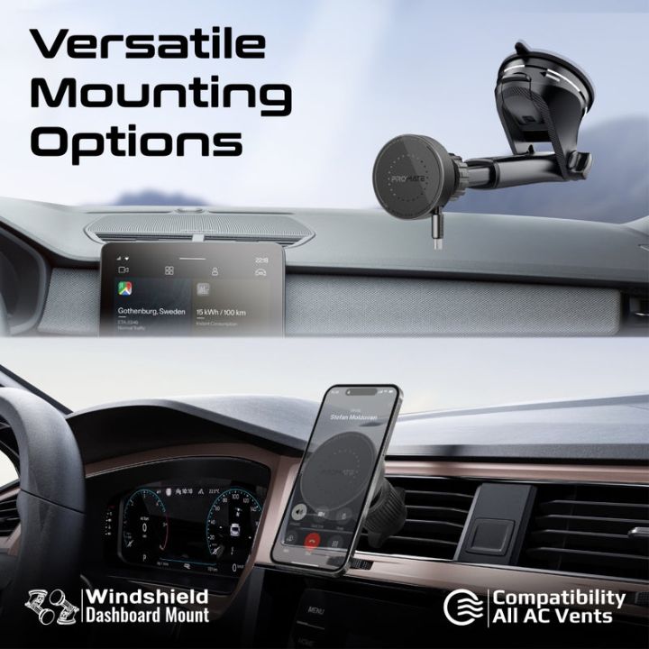 Promate MagDrive-R 15W Retractable Car Charger