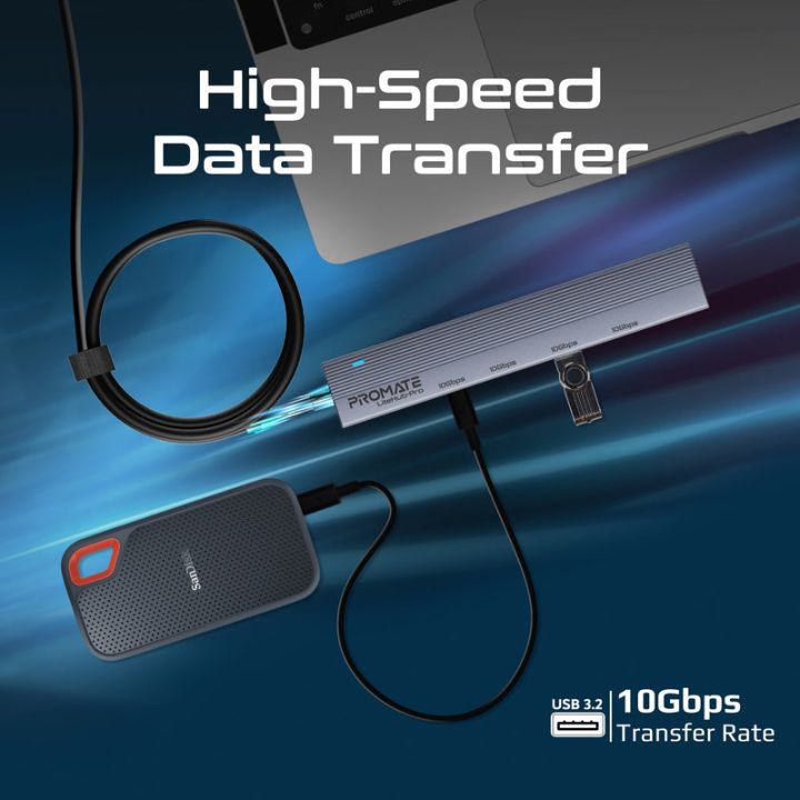 Promate LiteHub-Pro 4-in-1 10Gbps USB-C Hub